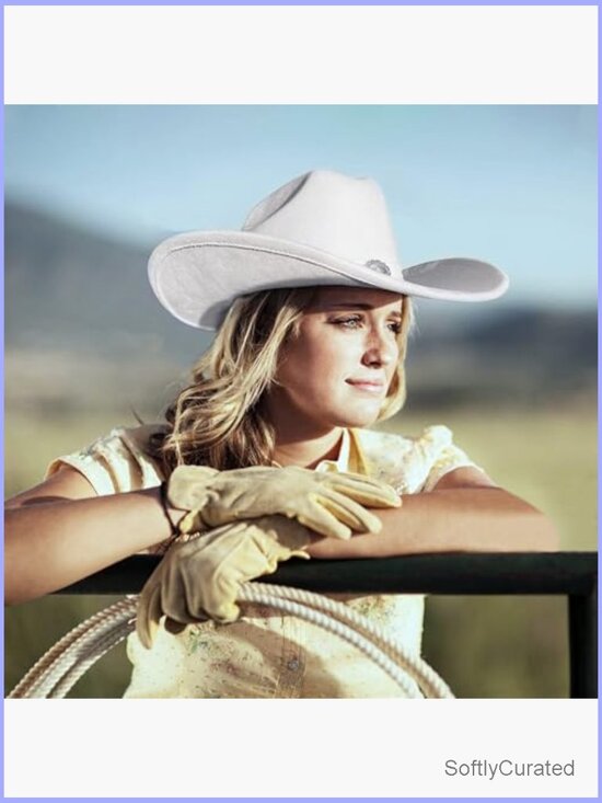 Felt Cattleman Cowboy Hat with Shapeable Wide Brim Western Hat for Adults main image 5